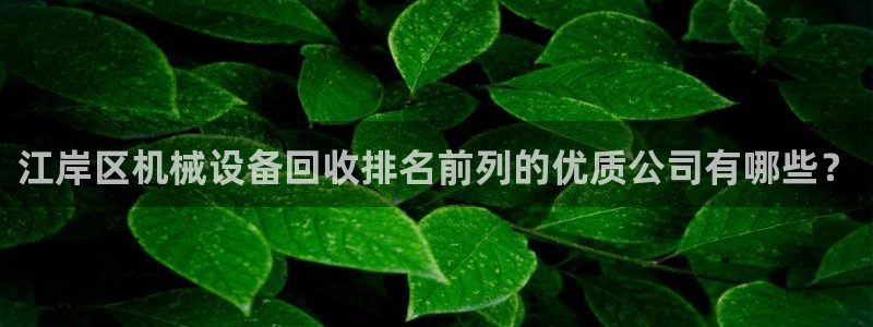 江岸区机械设备回收排名前列的优质公司有哪些？