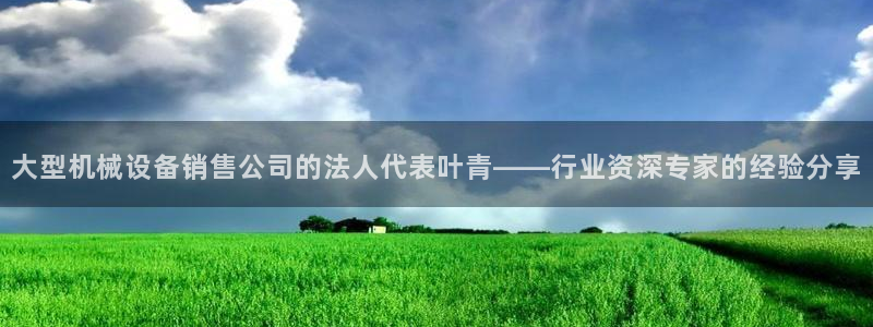 杏盛平台登陆：大型机械设备销售公司的法人代表叶青——行业资深专家的经验分享