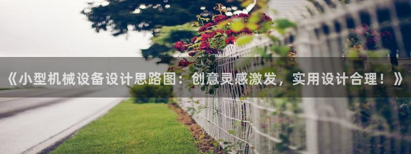 杏盛平台开户：《小型机械设备设计思路图：创意灵感激发，实用设计合理！》