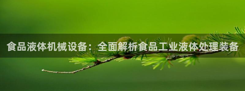 杏盛注册登录：食品液体机械设备：全面解析食品工业液体处理装备