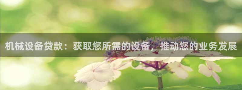 杏盛平台代理注册：机械设备贷款：获取您所需的设备，推动您的业务发展