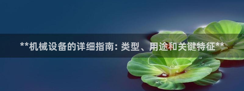 杏盛开户地址：**机械设备的详细指南: 类型、用途和关键特征**