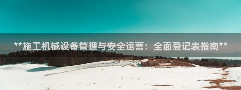 杏盛主管：**施工机械设备管理与安全运营：全面登记表指南**