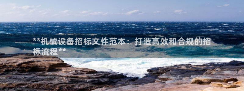 杏盛开户地址：**机械设备招标文件范本：打造高效和合规的招
标流程**