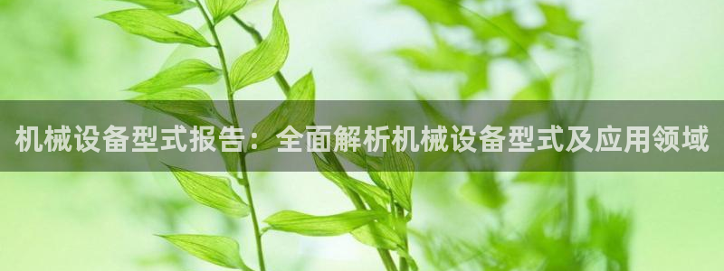 杏盛平台登陆地址：机械设备型式报告：全面解析机械设备型式及应用领域