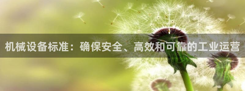 杏盛平台官网注册登录：机械设备标准：确保安全、高效和可靠的工业运营