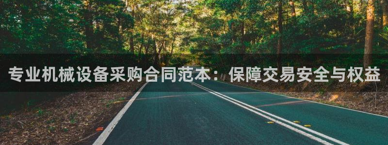 杏盛平台登录：专业机械设备采购合同范本：