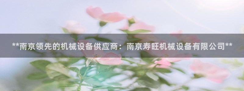杏盛娱乐代理：**南京领先的机械设备供应