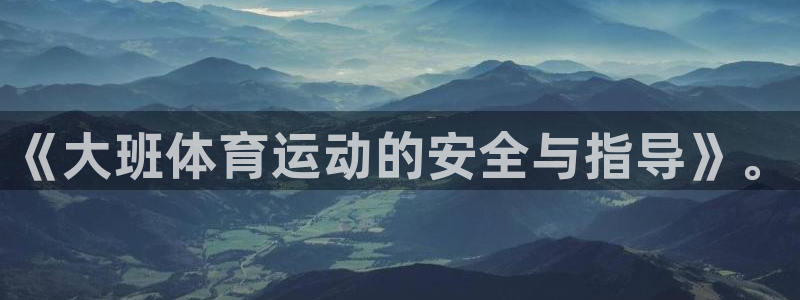 风速体育app官方下载：《大班体育运动的安全与指导》。